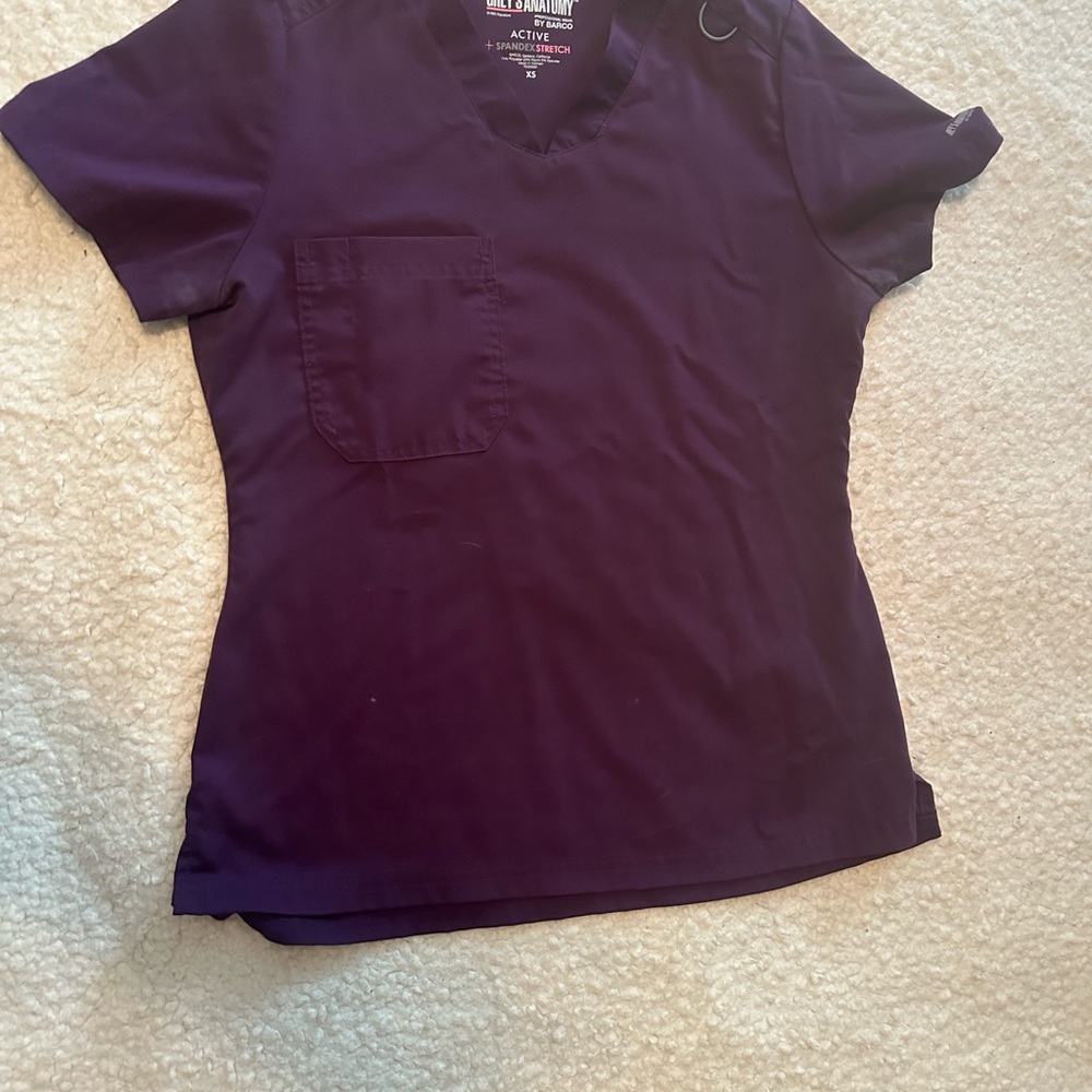 Grey's Anatomy Deep Purple Short Sleeve Top